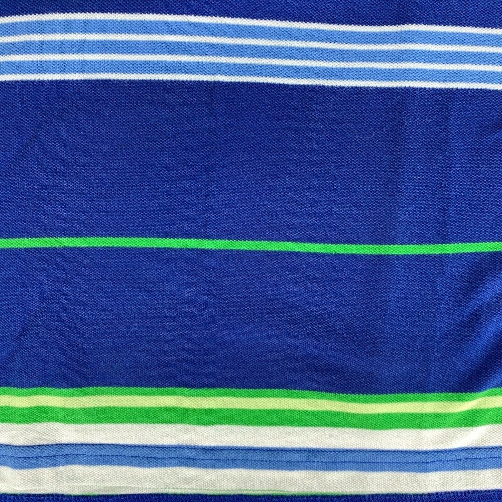 Saddlebred Large Blue Striped Polo Shirt Short Sleeve Easy Care - Picture 3 of 4